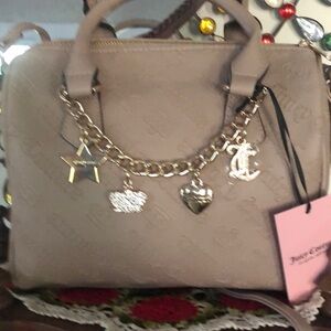 NWT Juicy Couture Cafe Not Your Babe Satchel w/Charms